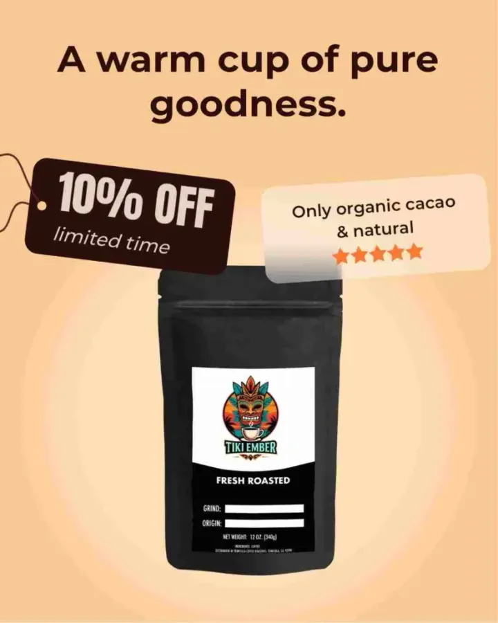 A library coffee ad with a 10% off tag