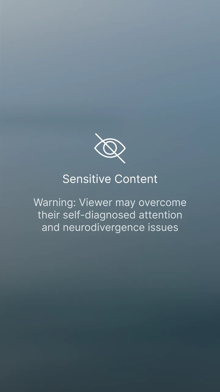 A library ad styled as a sensitive content warning